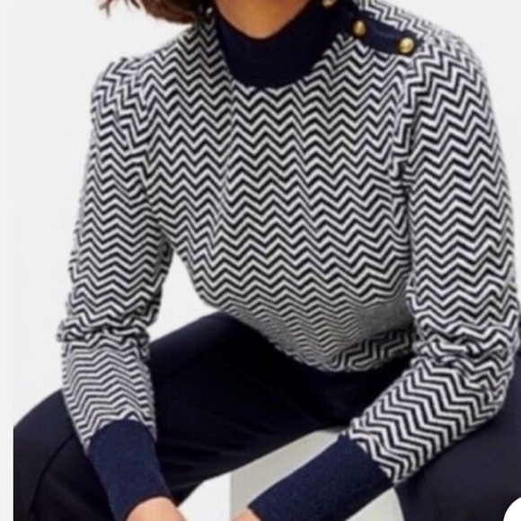 J.CREW BUTTON MOCKNECK SWEATER HERRINGBONE SIZE SMALL - Picture 9 of 9